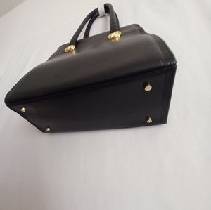Vintage Evan-Picone Black leather handbag RN 78909